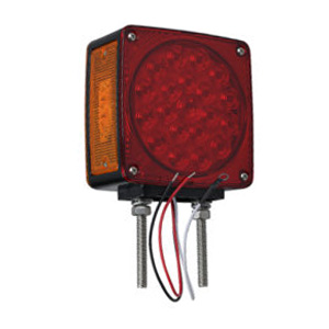 LED Square Amber/Red LEFT Road Side Dual Face Turn/Park/Marker