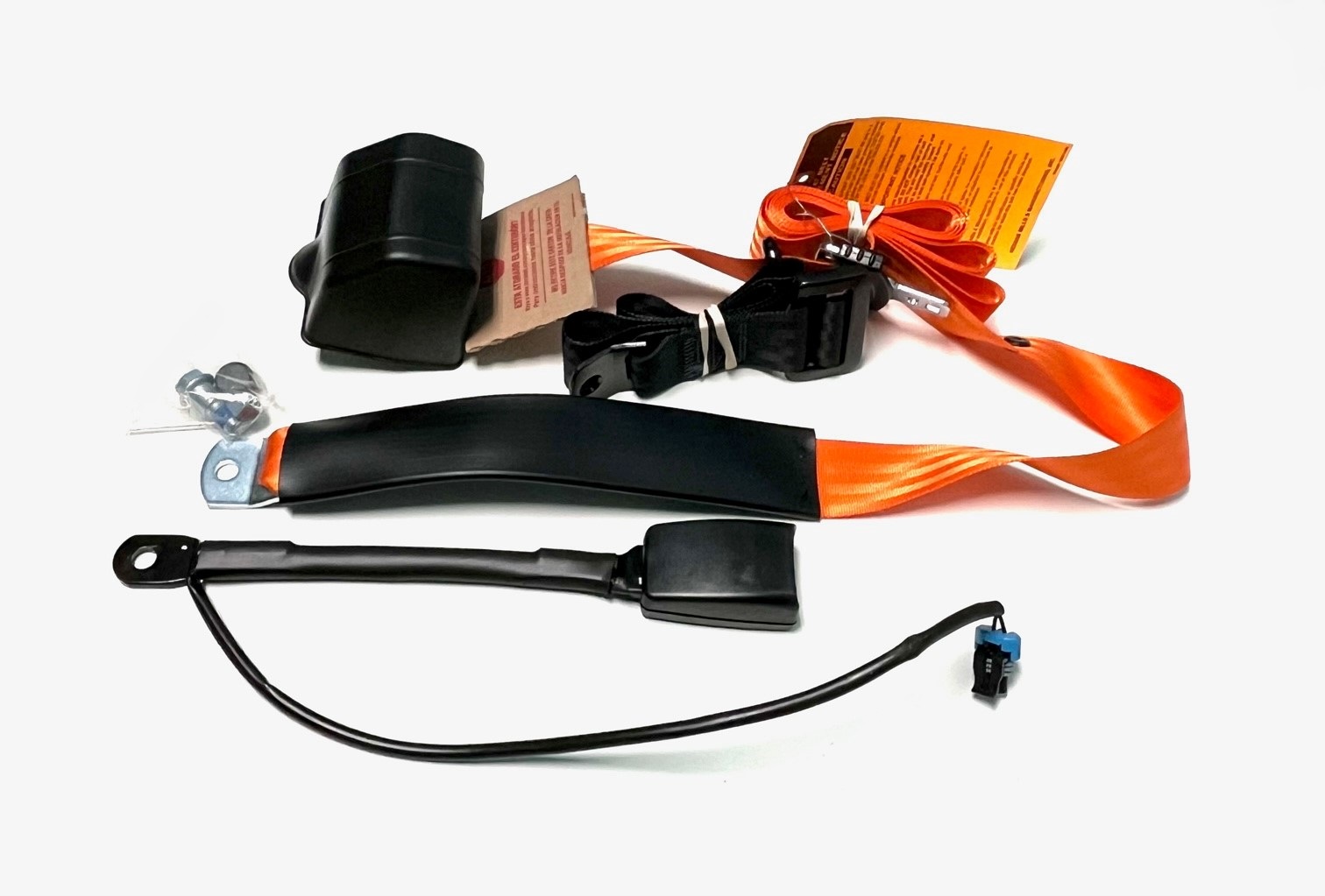 Driver Seat Belt 175" w/ Buzzer Lamp, Orange Webbing