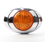 Amber LED Marker Lamp w/ Chrome Bezel