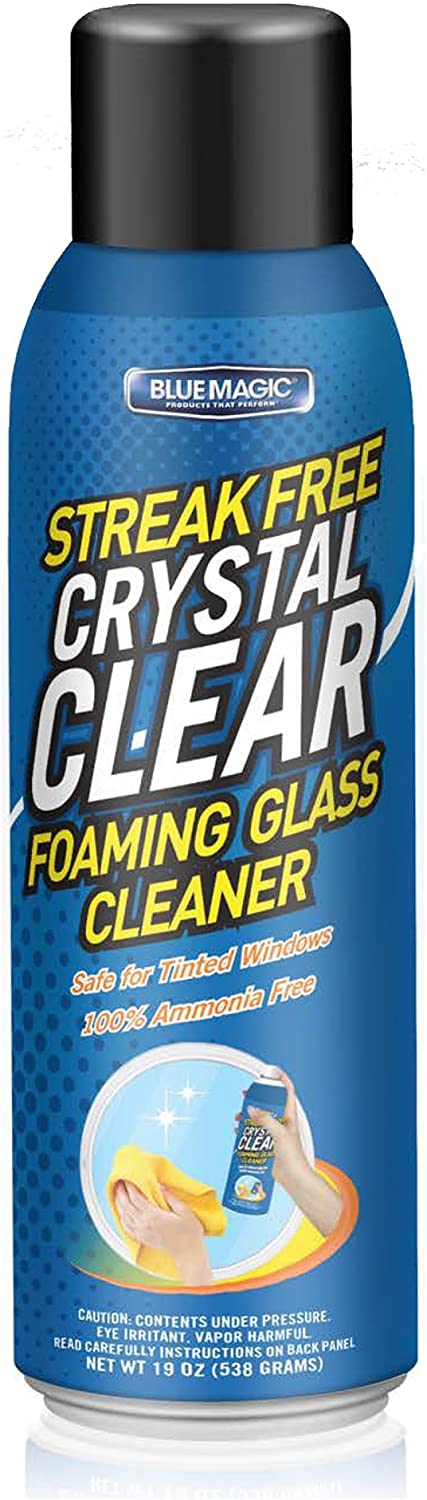 Blue Magic Streak Free Crystal Clear Foaming Glass Cleaner CASE