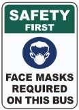 Safety First Face Mask Required On This Bus Decal