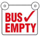 Bus Empty Sign with Suction Cups ONE SIDE