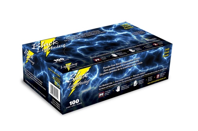 Black Lightning Nitrile Gloves, 6 mil