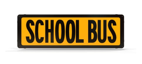 Illuminated Reflective School Bus Sign - Blue Bird Vision