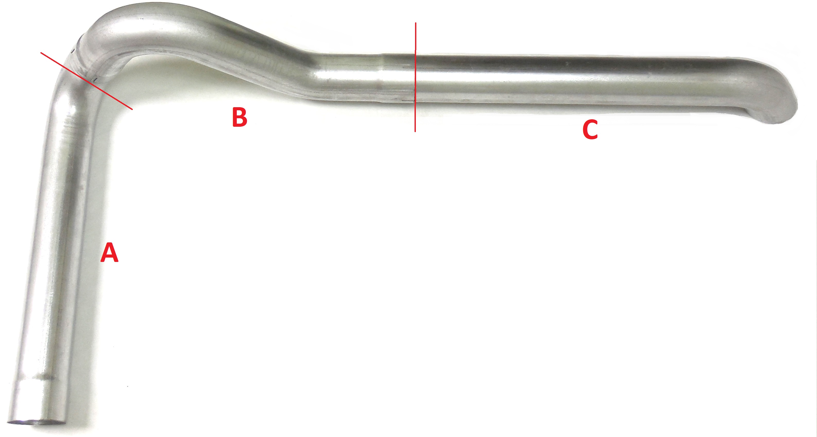 International Left Side Exit Pipe THREE PIECE