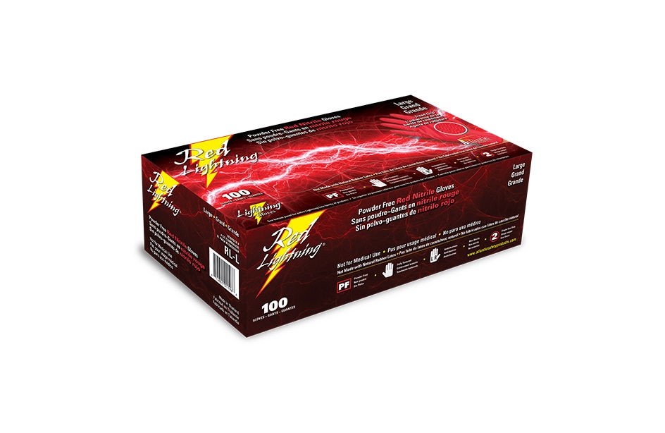 Red Lightning Nitrile Gloves, 6 Mil