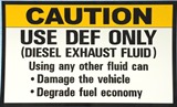 CAUTION USE DEF ONLY Decal 