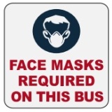 Mask Photo in Blue - Face Masks Required on this Bus